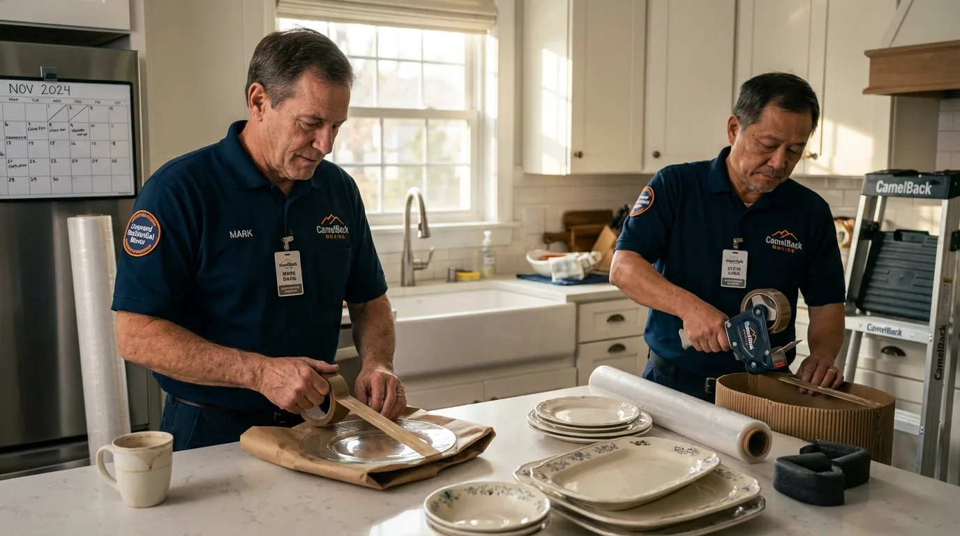 Professional crew packing kitchen dishware in Morgan, UT
